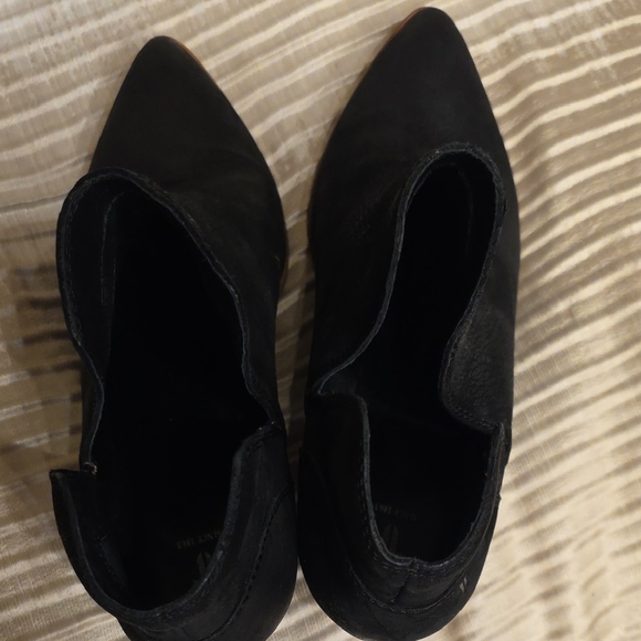 Frye Black Leather Ankle Booties with Wooden Heel - Picture 14 of 16